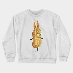 Funny peanut as a bunny Crewneck Sweatshirt